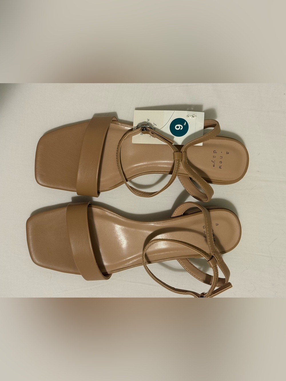 NWT | A New Day | Delores Tan Block Heel Sandal With Ankle Strap | sz 9 - Picture 2 of 8
